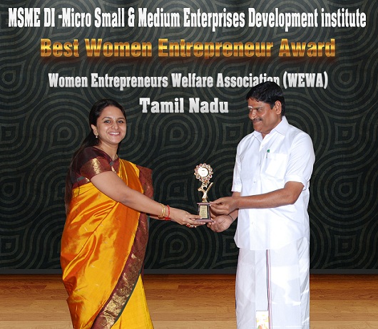 Best Women Entrepreneur Award Sujatha Pugazhendi